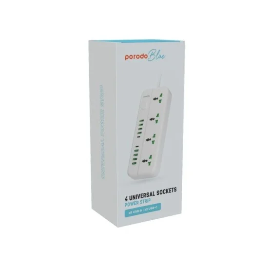Porodo Blue 6 Universal Sockets Power Strip